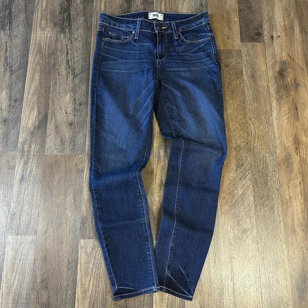 PAIGE Verdugo Ankle Skinny Jeans Dark Blue Wash Women’s 28x27